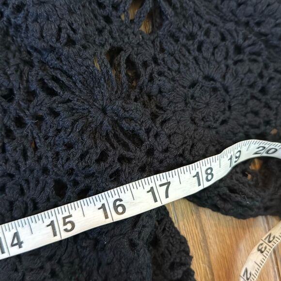 Vintage Black Crochet Cardigan - Picture 6 of 8